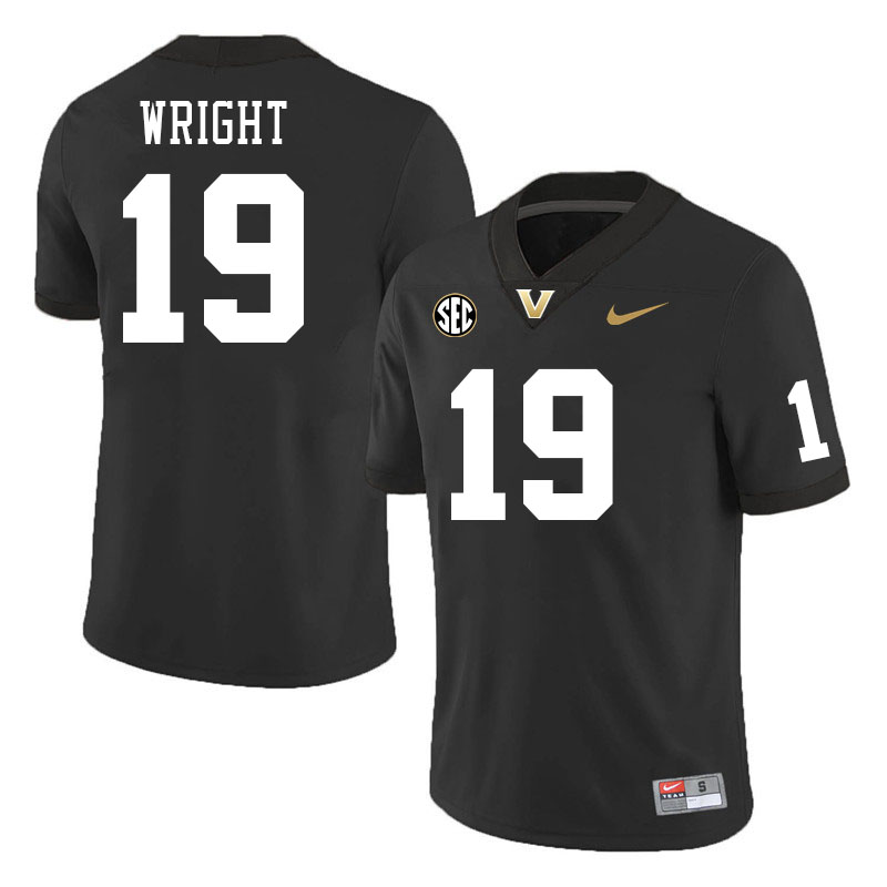 Vanderbilt Commodores #19 De'Rickey Wright College Football Jerseys Stitched-Black